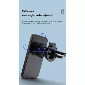 1stCOOL bezdrôtová QI nabíjačka 15W, magnetická, do auta, MagSafe kompatibilná, čierna