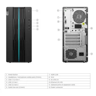 LENOVO PC IdeaCentre Gaming 5 17IAB7 - i5-12400F, 16GB, 1TSSD, RTX 3050 8GB, VGA, HDMI, W11H, 2Y Carry-in