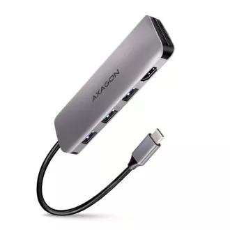 AXAGON HMC-HCR3A, USB 3.2 Gen 1 húb, porty 3x USB-A, HDMI 4k/30Hz, SD/microSD, kábel USB-C 20cm AXAGON HMC-HCR3A, USB 3.2 Gen 1 húb, porty 3x USB-A, HDMI 4k/30Hz, SD/microSD, kábel USB-C 20cm