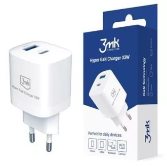 3mk sieťová nabíjačka - Hyper GaN Charger 33W, biela 3mk sieťová nabíjačka - Hyper GaN Charger 33W, biela