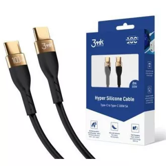 3mk dátový kábel - Hyper Silicone Cable C to C 2m 100W, čierna
