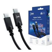 3mk dátový kábel Hyper USB-C -> USB-C (PD), 100W 5A, 4K 60H, 1 m, čierna