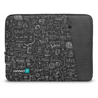 CONNECT IT Doodle púzdro pre notebook 13.3", čierna
