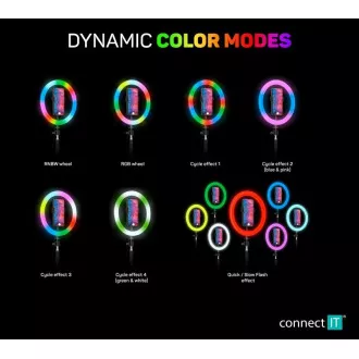 CONNECT IT Streaming Box Selfie10Ring kruhové 10" RGB LED svetlo