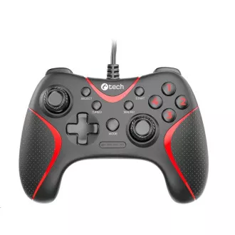 C-TECH gamepad Theon pre PC/PS3, 2 programovateľné makro tlačidlá, 2x analóg, X-input, vibračné, 1, 8m kab C-TECH gamepad Theon pre PC/PS3, 2 programovateľné makro tlačidlá, 2x analóg, X-input, vibračné, 1, 8m kab