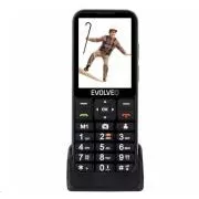 EVOLVEO EasyPhone LT, mobilný telefón pre seniorov s nabíjacím stojanom, čierna - Použité
