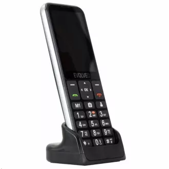 EVOLVEO EasyPhone LT, mobilný telefón pre seniorov s nabíjacím stojanom, čierna