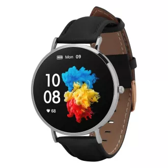 Garett Smartwatch Verona strieborná, čierny remienok Garett Smartwatch Verona strieborná, čierny remienok