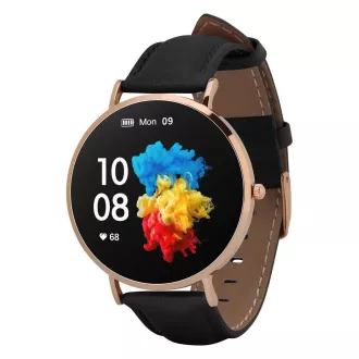 Garett Smartwatch Verona zlatá, čierny remienok