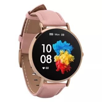 Garett Smartwatch Verona zlatá, ružový remienok