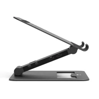 PORT dokovacia stanica s nataviteľným stojanom na notebook až pre 7 periférií cez USB-C, čierna
