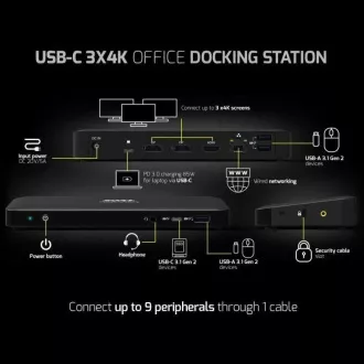 PORT dokovacia stanica až pre 9 periférií cez USB-C, čierna