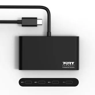 PORT húb USB-C s portami 3x USB-C 3.1 + 1x USB-C 100 W PD