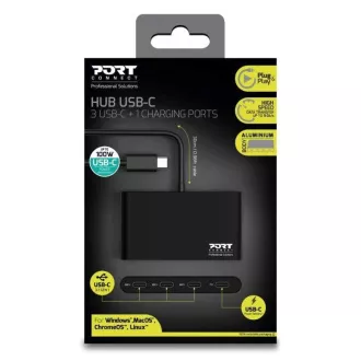 PORT húb USB-C s portami 3x USB-C 3.1 + 1x USB-C 100 W PD