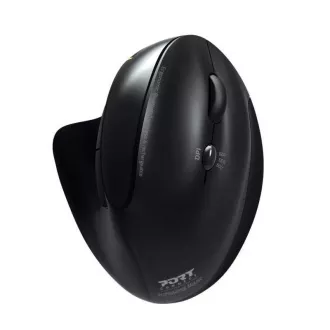 PORT vertikálna bezdrôtová ergonomická myš, BT, 2, 4 GHz, USB-A/C, pre pravákov, čierna PORT vertikálna bezdrôtová ergonomická myš, BT, 2, 4 GHz, USB-A/C, pre pravákov, čierna