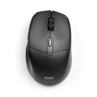 PORT dobíjacia myš s duálnym bezdrôtovým pripojením, BT, 2, 4 GHz, USB-A/C, čierna