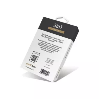 RhinoTech nabíjací a dátový kábel 3v1 USB-A (MicroUSB + Lightning + USB-C) 1, 2m čierna RhinoTech nabíjací a dátový kábel 3v1 USB-A (MicroUSB + Lightning + USB-C) 1, 2m čierna