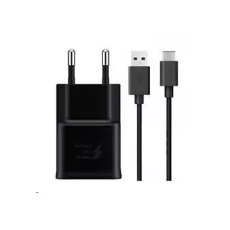 Samsung sieťová nabíjačka EP-TA200EBE + EP-DG970BBE, USB-C, 15 W, čierna - bulk