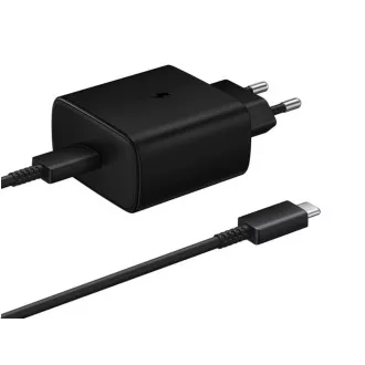 Samsung cestovná nabíjačka EP-T4510XBE, Fast Charging 45W, USB-C + dátový kábel USB-C, čierna