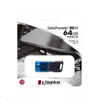 Kingston Flash Disk 64 GB DataTraveler DT80 M (USB-C 3.2 Gen 1) Kingston Flash Disk 64 GB DataTraveler DT80 M (USB-C 3.2 Gen 1)