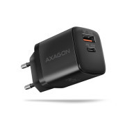 AXAGON ACU-PQ30 Síl nabíjačka do siete 30W, 2x port (USB-A + USB-C), PD3.0/PPS/QC4+/AFC/Apple, čierna