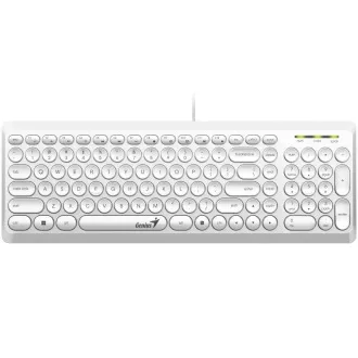 GENIUS klávesnica Slimstar Q200 White/ Drôtová/ USB/ biela/ retro design/ CZ+SK layout
