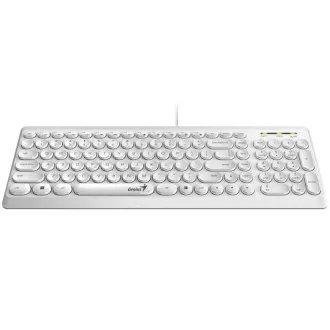 GENIUS klávesnica Slimstar Q200 White/ Drôtová/ USB/ biela/ retro design/ CZ+SK layout GENIUS klávesnica Slimstar Q200 White/ Drôtová/ USB/ biela/ retro design/ CZ+SK layout