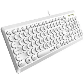 GENIUS klávesnica Slimstar Q200 White/ Drôtová/ USB/ biela/ retro design/ CZ+SK layout GENIUS klávesnica Slimstar Q200 White/ Drôtová/ USB/ biela/ retro design/ CZ+SK layout