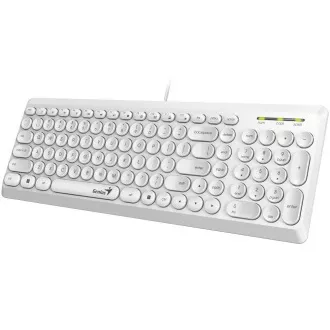 GENIUS klávesnica Slimstar Q200 White/ Drôtová/ USB/ biela/ retro design/ CZ+SK layout GENIUS klávesnica Slimstar Q200 White/ Drôtová/ USB/ biela/ retro design/ CZ+SK layout