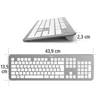 Hama bezdrôtová klávesnica KW-700, strieborná/biela - SK Hama bezdrôtová klávesnica KW-700, strieborná/biela - SK