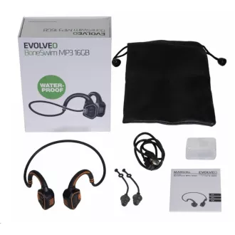 EVOLVEO bezdrôtové slúchadlá BoneSwim MP3 16GB, na lícne kosti, oranžová