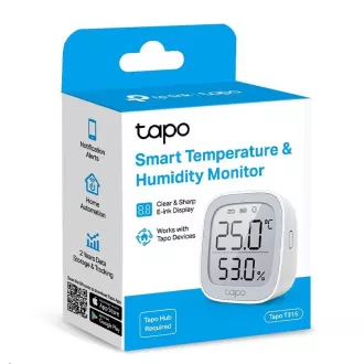 TP-Link Tapo T315 šikovný monitor teploty a vlhkosti s 2, 7" LCD displejom TP-Link Tapo T315 šikovný monitor teploty a vlhkosti s 2, 7" LCD displejom