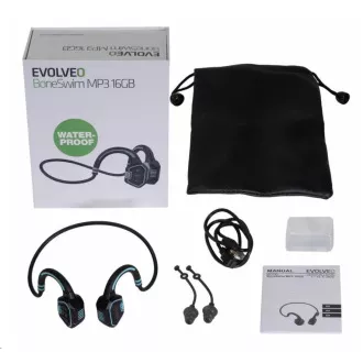 EVOLVEO bezdrôtové slúchadlá BoneSwim MP3 16GB, na lícne kosti, modrá - Rozbalené