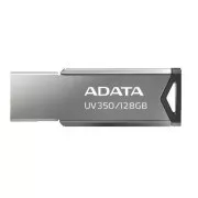 ADATA Flash Disk 128GB UV350, USB 3.2 Dash Drive, tmavo strieborná textúra kov