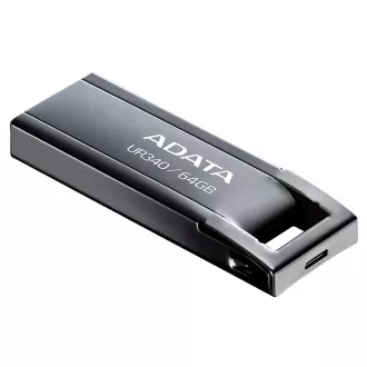 ADATA Flash Disk 64GB UR340, USB 3.2 Dash Drive, kov lesklá čierna