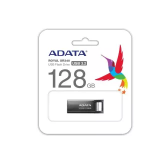 ADATA Flash Disk 128GB UR340, USB 3.2 Dash Drive, kov lesklá čierna