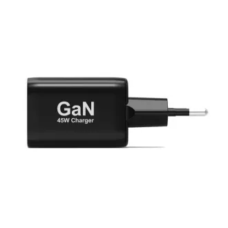 PORT sieťová nabíjačka pre USB-C a USB-A, 45 W, čierna