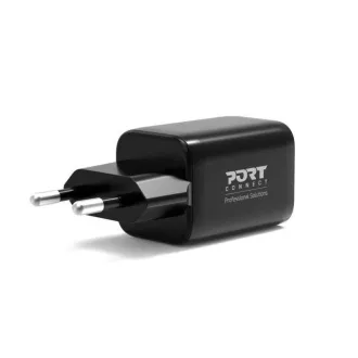 PORT sieťová nabíjačka pre USB-C a USB-A, 45 W, čierna