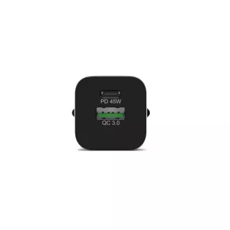 PORT sieťová nabíjačka pre USB-C a USB-A, 45 W, čierna