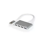 PORT USB HUB, 4x USB 2.0, sivý