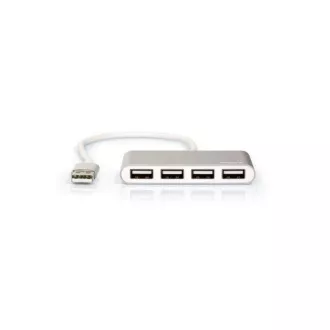 PORT USB HUB, 4x USB 2.0, sivý