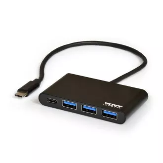 PORT USB-C HUB, 3x USB 3.0 + 1x USB-C, čierna PORT USB-C HUB, 3x USB 3.0 + 1x USB-C, čierna