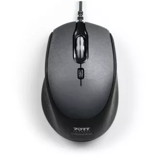 PORT optická myš SILENT, USB-A/USB-C, 3600 DPI, čierna