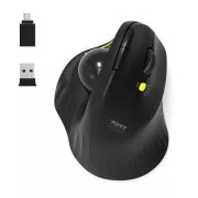 PORT bezdrôtová ergonomická myš ERGONOMIC TRACKBALL, 2, 4 Ghz & Bluetooth, USB-A/C, čierna