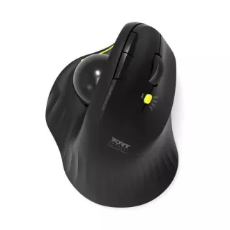 PORT bezdrôtová ergonomická myš ERGONOMIC TRACKBALL, 2, 4 Ghz & Bluetooth, USB-A/C, čierna