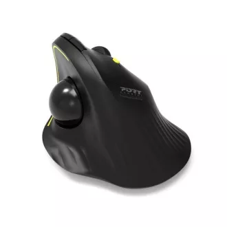 PORT bezdrôtová ergonomická myš ERGONOMIC TRACKBALL, 2, 4 Ghz & Bluetooth, USB-A/C, čierna