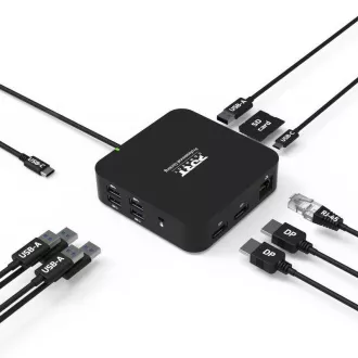PORT dokovacia stanica USB-C 10v1, 2x4K Display Port, 5x USB-A, USB-C 85W PD, Ethernet, SD PORT dokovacia stanica USB-C 10v1, 2x4K Display Port, 5x USB-A, USB-C 85W PD, Ethernet, SD