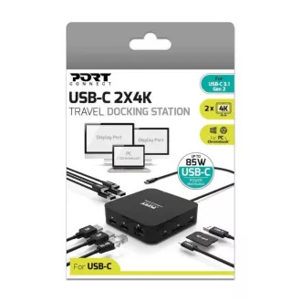 PORT dokovacia stanica USB-C 10v1, 2x4K Display Port, 5x USB-A, USB-C 85W PD, Ethernet, SD PORT dokovacia stanica USB-C 10v1, 2x4K Display Port, 5x USB-A, USB-C 85W PD, Ethernet, SD