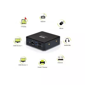 PORT dokovacia stanica 8v1 USB-C, USB-A, dual video, HDMI, Ethernet, audio, USB 3.0