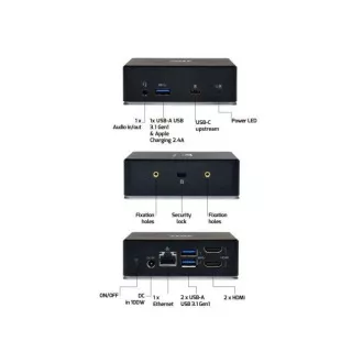 PORT dokovacia stanica 8v1 USB-C, USB-A, dual video, HDMI, Ethernet, audio, USB 3.0